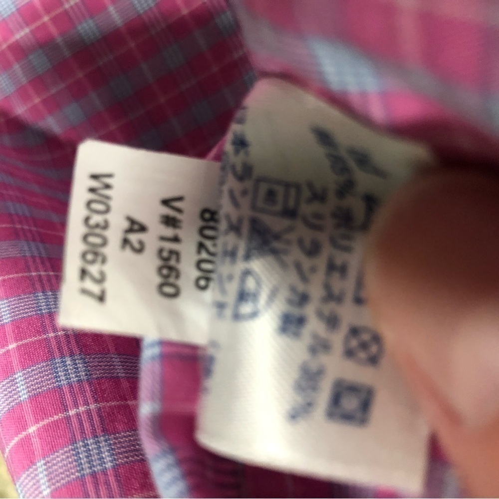 Lands End Womens Button Down Shirt Size 10 Pink/Blue Plaid EUC Collared Preown - Picture 5 of 5